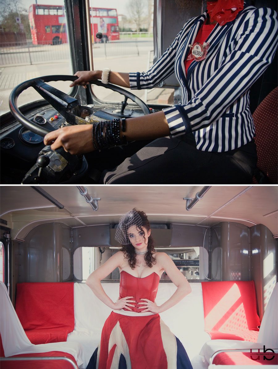 london-wedding-photographer-bus-union-jack-dress-14 On the Buses//Best of British//Big Red Wedding Photography Shoot Deptford