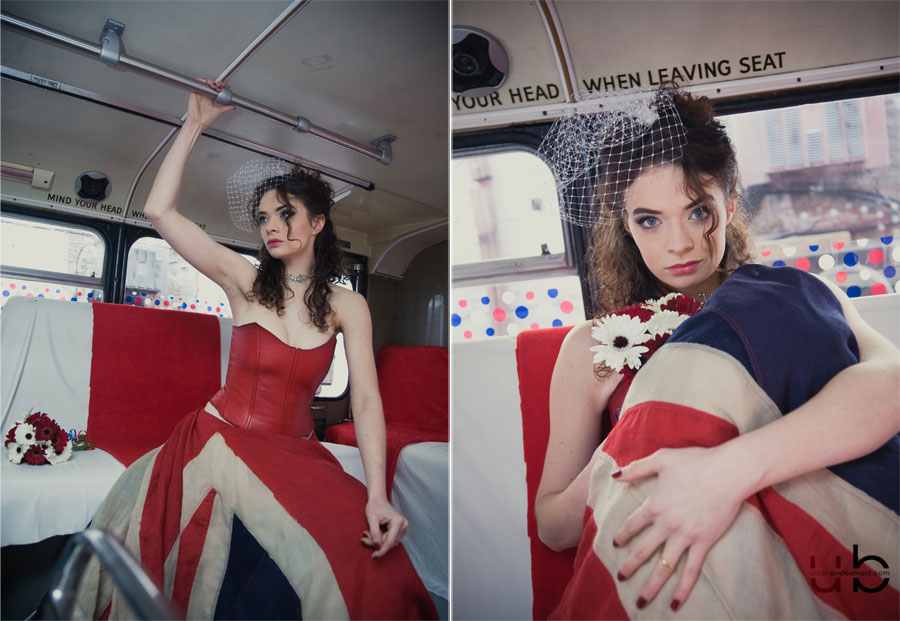 london-wedding-photographer-bus-union-jack-dress-15 On the Buses//Best of British//Big Red Wedding Photography Shoot Deptford