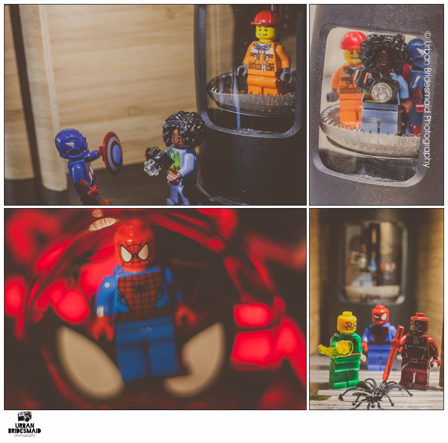 02-Lego-Minifig-Jessica-Jones-Luke-Cage-wedding-London-Urban-Bridesmaid-Photography Superhero Destination Wedding with Lego figures and minifigs