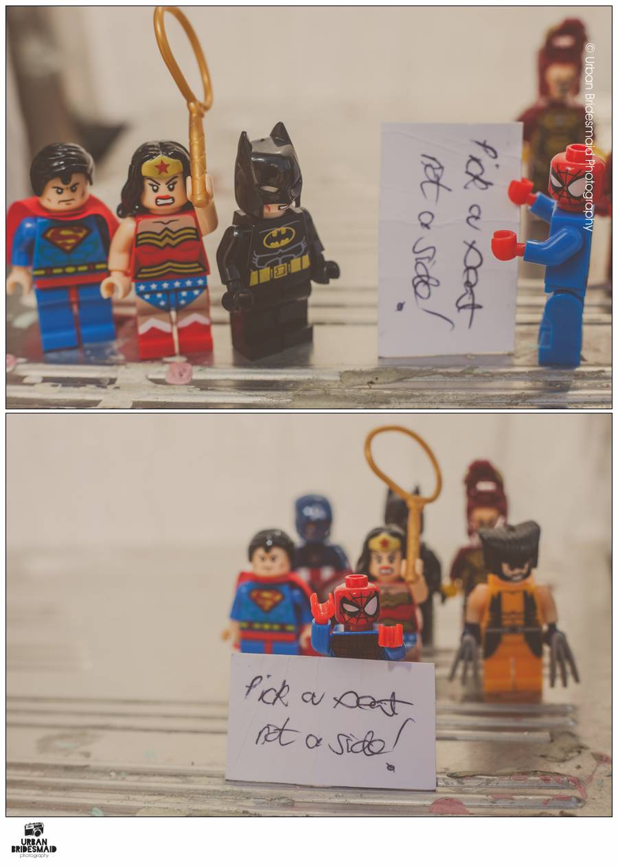 04-Lego-Minifig-Jessica-Jones-Luke-Cage-wedding-London-Urban-Bridesmaid-Photography Superhero Destination Wedding with Lego figures and minifigs