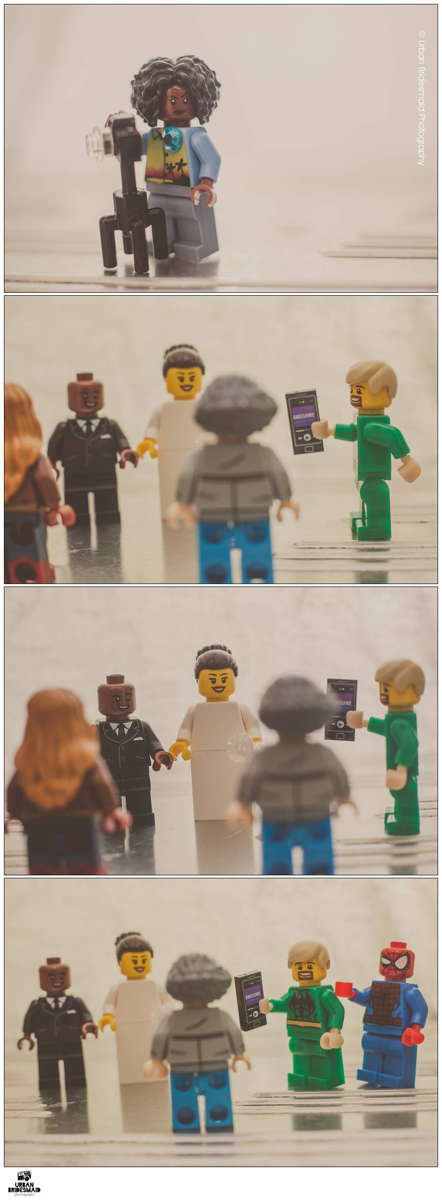 05-Lego-Minifig-Jessica-Jones-Luke-Cage-wedding-London-Urban-Bridesmaid-Photography-1 Superhero Destination Wedding with Lego figures and minifigs