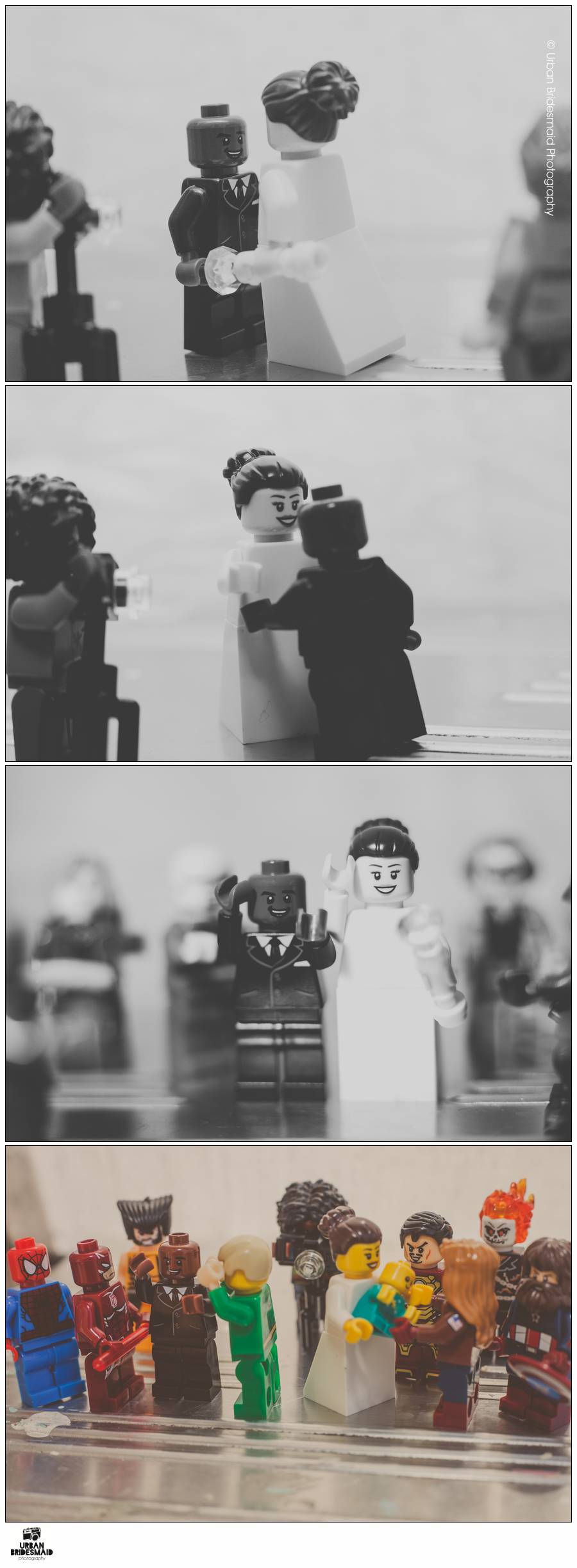 09-Lego-Minifig-Jessica-Jones-Luke-Cage-wedding-London-Urban-Bridesmaid-Photography Superhero Destination Wedding with Lego figures and minifigs
