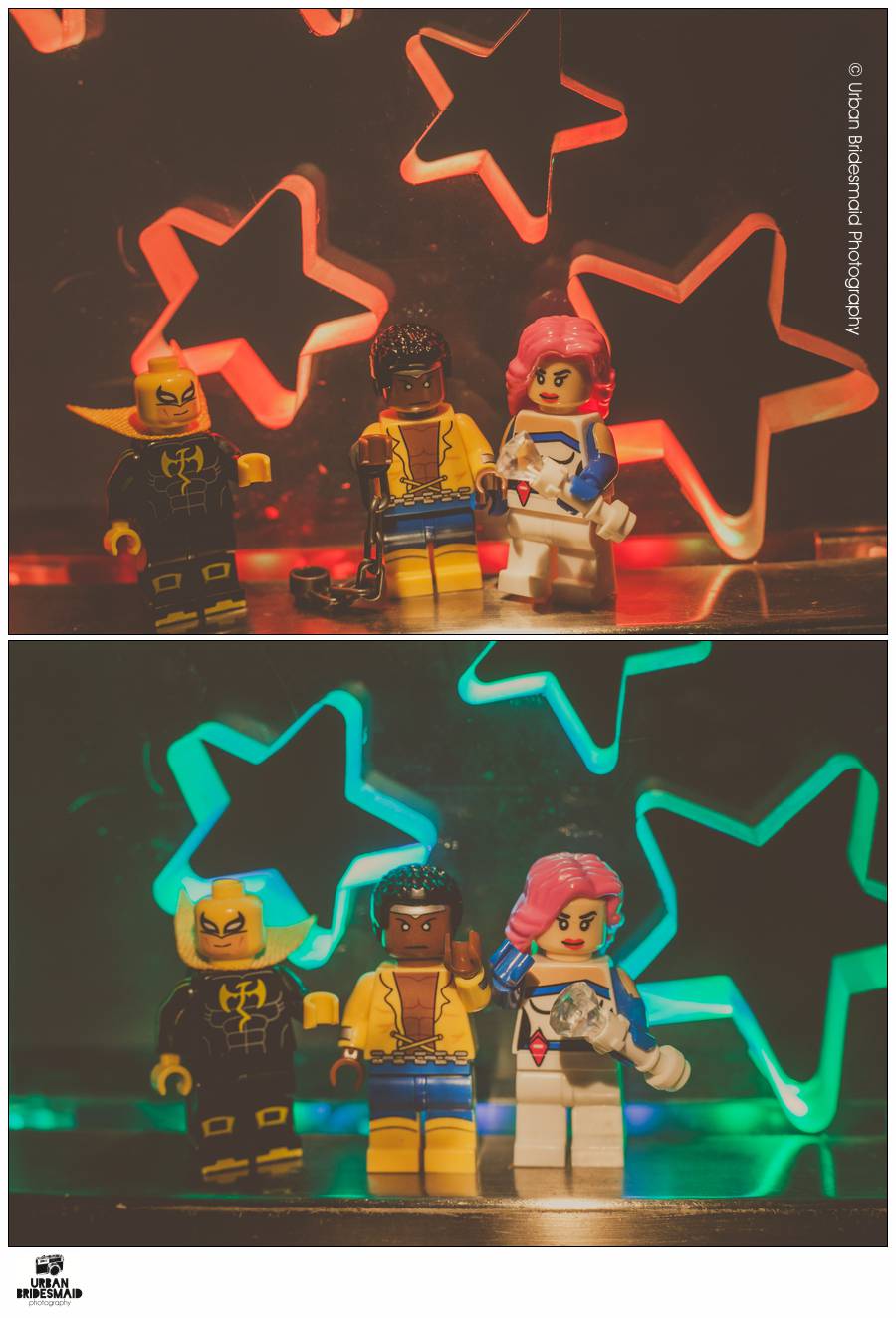 21-Lego-Minifig-Jessica-Jones-Luke-Cage-wedding-London-Urban-Bridesmaid-Photography Superhero Destination Wedding with Lego figures and minifigs